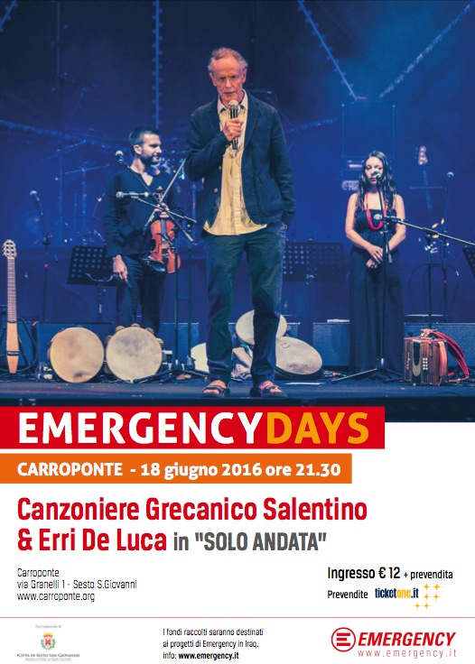EMERGENCY DAYS – ERRI DE LUCA E CANZONIERE GRECANICO SALENTINO